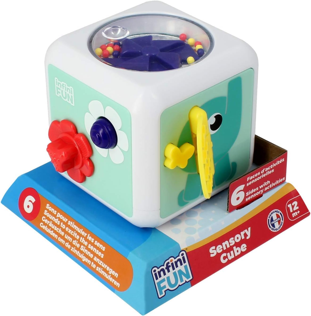 Infini Fun, Sensory Cube, Sensory Toy, Textures, 12 Months