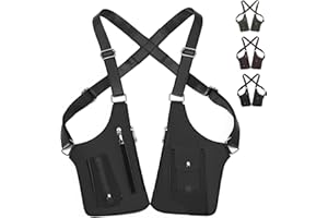 Premium Leather Adjustable Underarm Shoulder Bag for Men - Anti-Theft Hidden Holster Chest Strap Pouch, Tactical Crossbody Sl