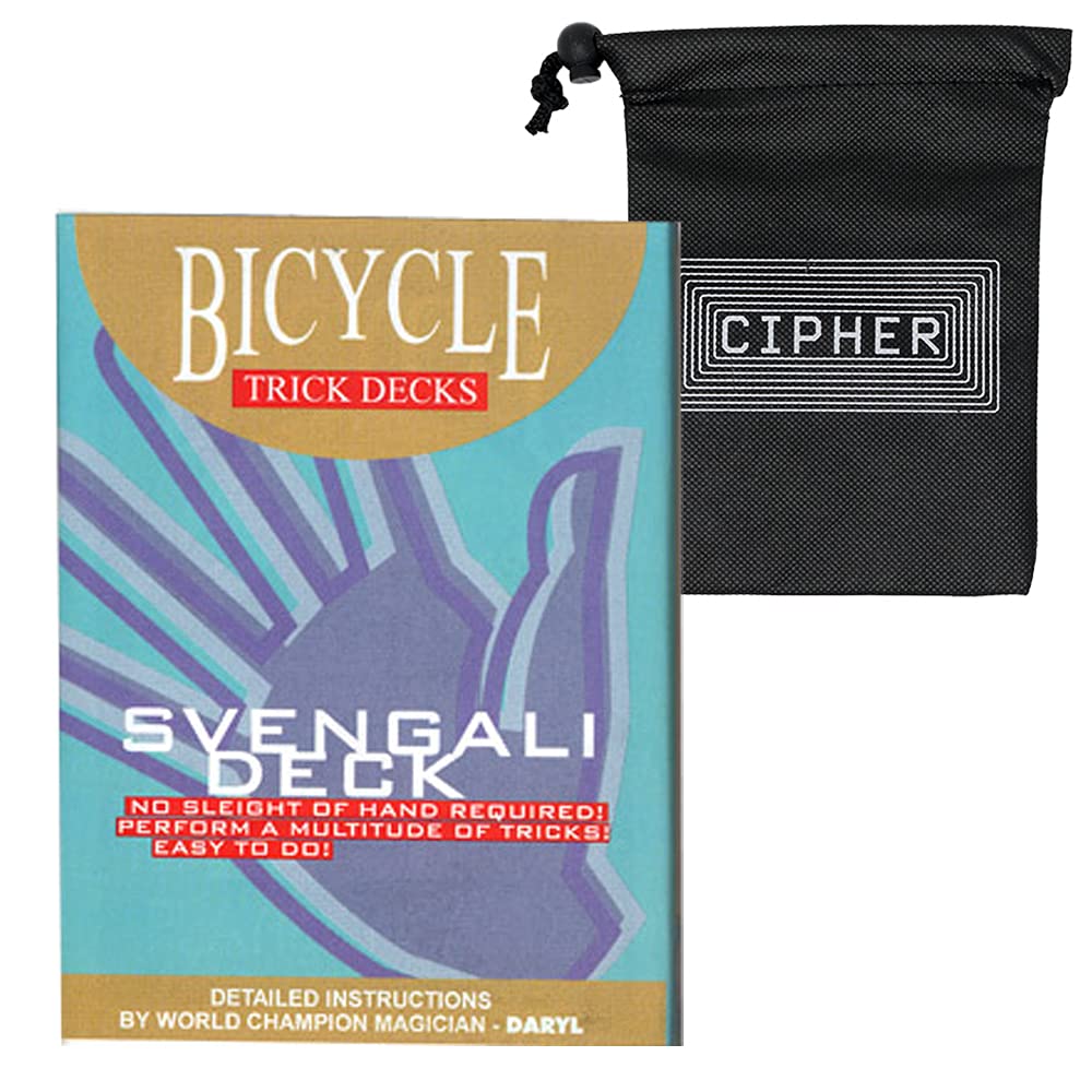 Svengali Bicycle Brand Deck - Easy Amazing Magic Card Deck - Includes Instructions and Cipher Card Bag (Red)
