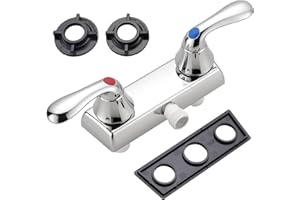 PURITYSAGE RV Shower Faucet, 4" RV Camper Shower Faucet Valve Diverter Replacement with Dual Lever Control Hot and Cold Water for Outside and Inside Bathroom, Chrome