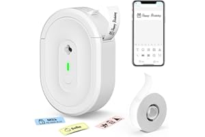 HKHKPI Label Maker Machine with Tape, Waterproof Bluetooth Label Printer, Handheld Mini Labeler for Home, Kitchen, Office, Rechargeable Label Machines for Labeling, Gift, Kids School Items, Name Tag