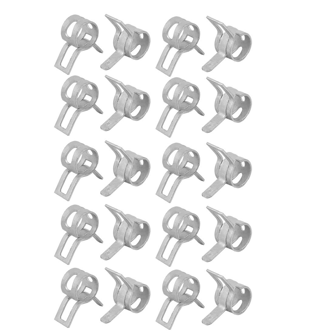 sourcingmap 20 Pcs 9mm Spring Band Type Action Fuel Hose Pipe Low Pressure Air Clamp White