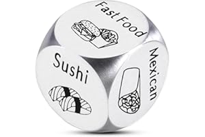 ONFAON Stocking Stuffers Food Decision Dice Decider for Couple,Valentines Day Gifts for Him Her Wedding Anniversary Steel Date Night Gifts for Husband Wife,Christmas Valentines Birthday for Women Men