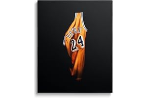 YIVIVEN Kobe Bryant Framed Poster 16"x20", Mamba Mentality Canvas Wall Art, Kobe Jersey Framed Wall Art, Motivational Mamba Canvas Wall Decor, La Lakers Artwork, Basketball Player Poster for Home,Office,Gym Decor