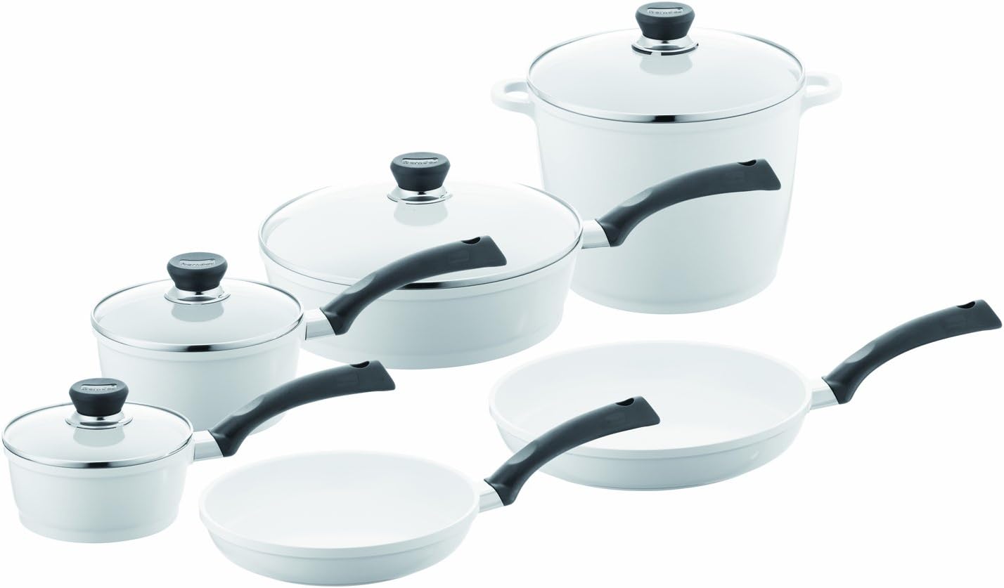Berndes 697601 SignoCast Pearl Ceramic Coated Cast Aluminum 10-Piece Cookware Set
