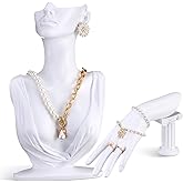 Yalikop 2 Pcs Jewelry Mannequin Display Set Necklace Bust Mannequin Earring Stand Hand Bracelet Ring Stand for Selling Show