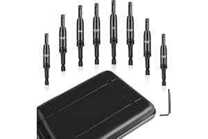CCTSA Self Centering Drill Bit Set for Hinges, Center Drill Bits VIX Bit Set for Wood Woodworking Door Window Cabinet Hinge Total 10 PCS (Black)