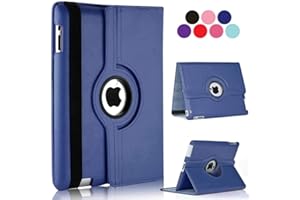 Vultic Rotating Case for iPad mini 1/2/3, 360 Degree Stand [Auto Sleep/Wake] Flip Leather Smart Cover (Navy Blue)