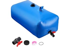 FAMIROSA Water Storage Bladder 29 Gallon/ 110L, 1000D PVC Collapsible Water Tank Container with Spigot, Portable Water Storage Bag for Camping, Drought Resistant, Emergency Use, Garden Irrigation
