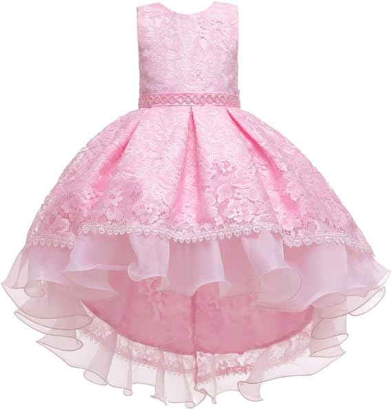 Amazon Co Jp S T 子供ドレス 女の子 かわいい レース リボン付き お姫様ドレス 綿裏生地 発表会 結婚式 入園式 演奏会 花 嫁介添人 七五三 卒業式 服 ファッション小物