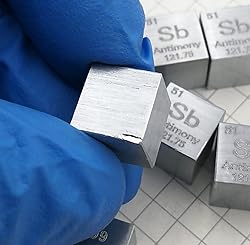 Antimony Cube - 10mm Pure Metal Element Cubes