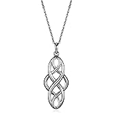 Amazon Essentials .925 Sterling Silver Celtic Pendant Necklace for Women, 18" Rolo Chain, Hypoallergenic Women's Jewelry