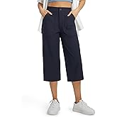 Libin Women's Capri Pants Lightweight Wide Leg Business Casual Pants Lounge Work Travel Hiking Walking with Pockets