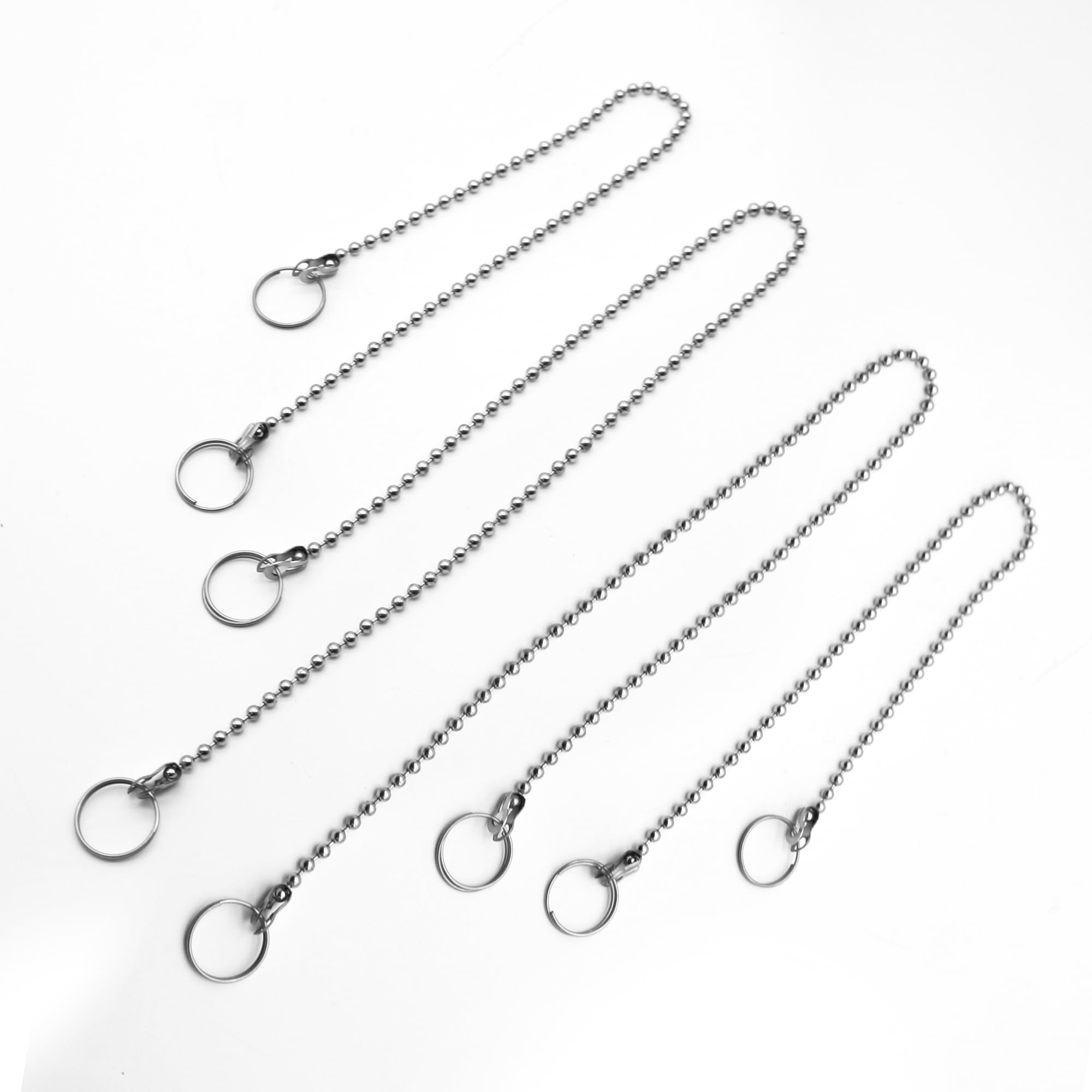 DOJA Barcelona Sink Stopper Chain, Pack of 4, 380 mm and 270 mm, Ball Chain, with Ring, Drain Plug Chain, for Sink, Sink, Shower, Kitchen, Bathtub, Sink, Drain Plug