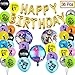 Video Game Party Supplies Decorations - for 16 Guests Birthday Party Favor for Boys , Includes Flatware, Spoons, Plates, Cups, Straws, Table Cover, Invitation Cards, Balloons,Cake Topper Tower,Banner