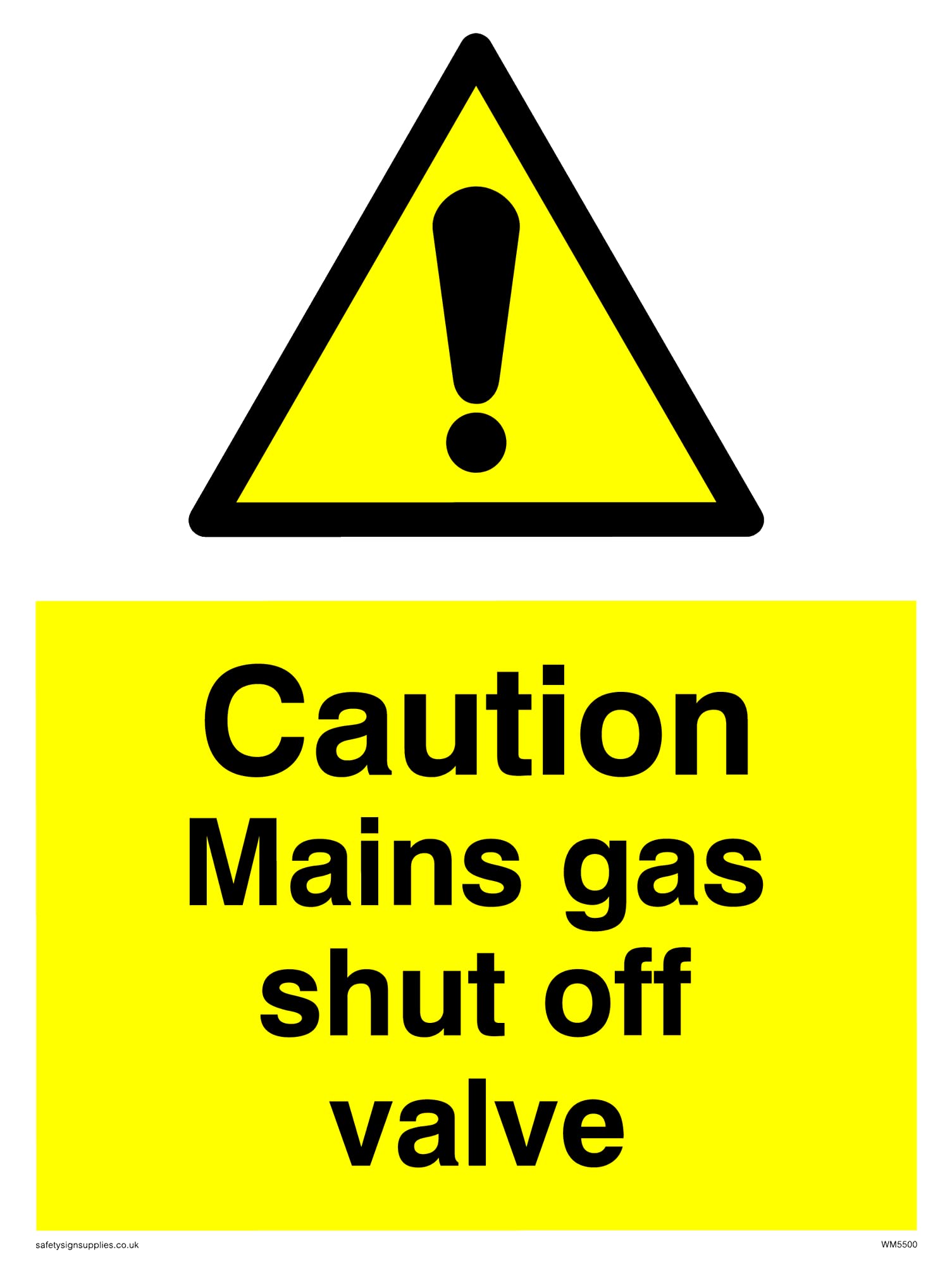 Pack of five - Mains Shut Off Valve Sign - 150x200mm - A5P