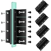 MUZZIOU 4 PCS T Post Mounting Bracket, Black Metal Mounting Plate for Wood / Sign / Mailbox / Birdhouse, Universal for Thickness No More Than 8mm