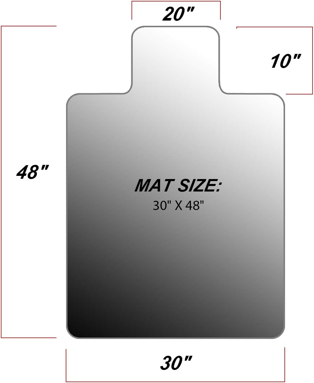 Kuyal Clear Chair Mat, Hard Floor Use, 30" x 48" Transparent Office Home Floor Protector mat Chairmats (30" X 48" with Lip): Kitchen & Dining