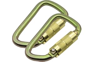 BYANG Auto Locking Carabiner 30KN=6500lbs Heavy Duty Large Clip Climbing Carabiner Twist Lock Carabiners for Rock Climbing, Camping, Gym,Rescue (CE Rated,D Shape)