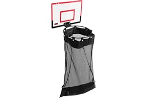 MUCKLILY Basketball Hoop Laundry Basket Zippered Mesh Space-saving Hanging Hamper for Bedroom Dorm
