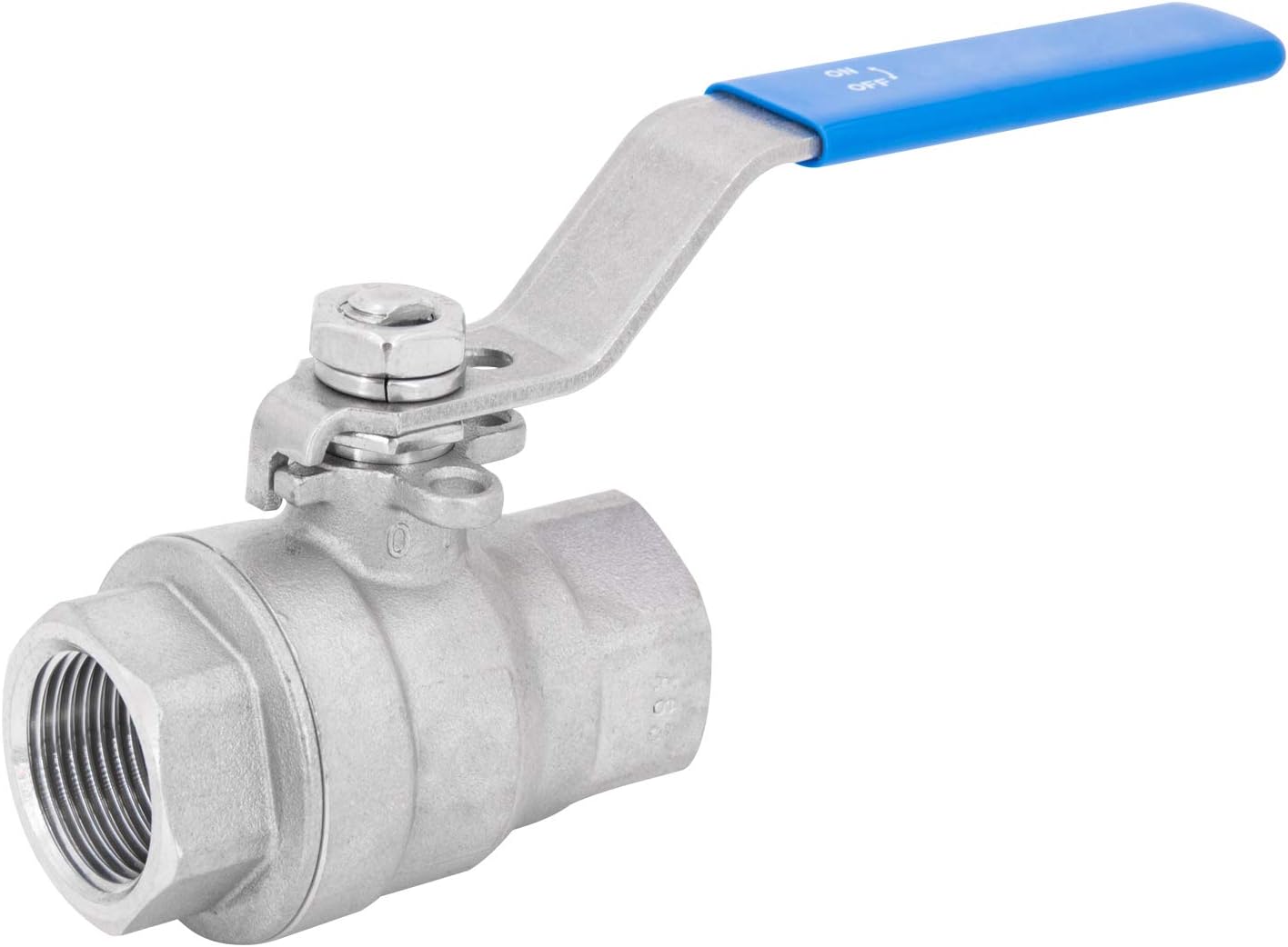 1 1/4" Stainless steel ball valve with lever handle, female thread on both sides, lightweight closing mechanism Ideal shut-off valve for industrial, commercial and household applications.
