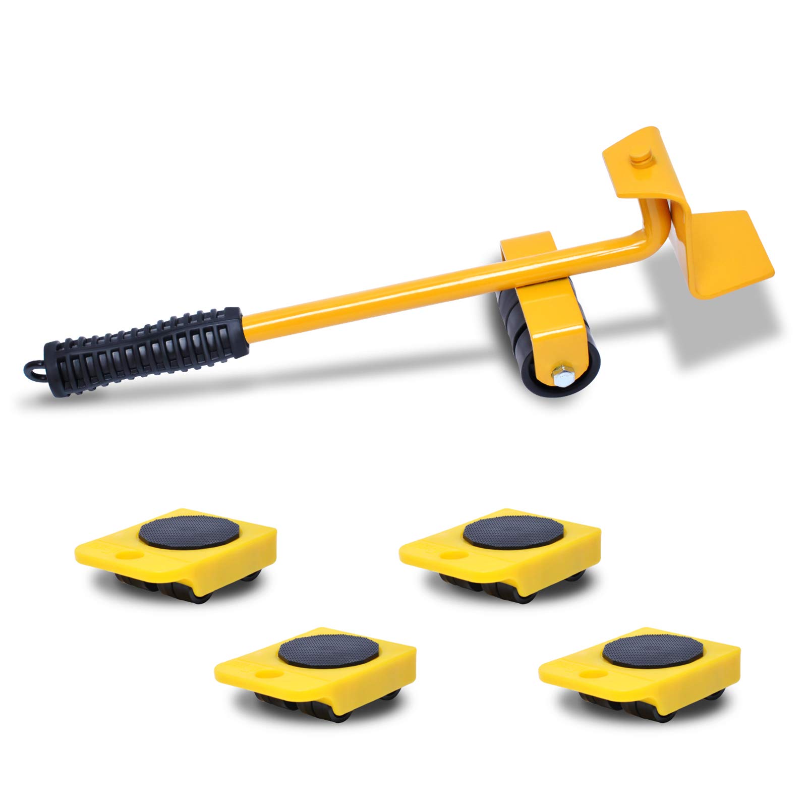 Furniture Lifter Kit and Moving Tool Heavy Duty Appliance Roller Set for Sofa, Couches and Refrigerator Easy and Safe Moving (Yellow) by Poweka