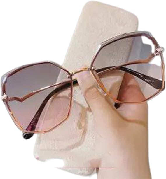 Gafas de sol mujer cara redonda montura grande gafas sin ...