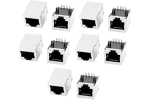 uxcell 10 Pcs RJ45 Modular Jack 8P8C PCB Mount Socket Network Connectors Couplers