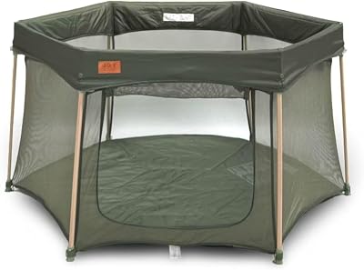 Venture All Stars Foldable Baby Playpen Large Breathable Mesh Green