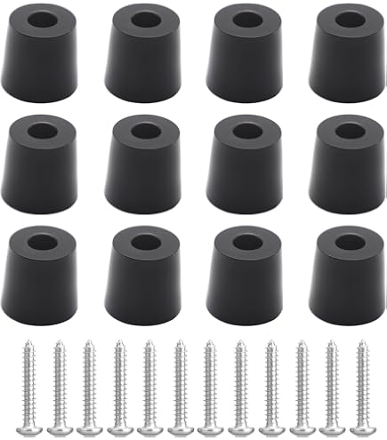 PATIKIL 8-Pack Rubber Cutting Board Feet With Screws - Non-Slip Bumpers For Furniture & Boards