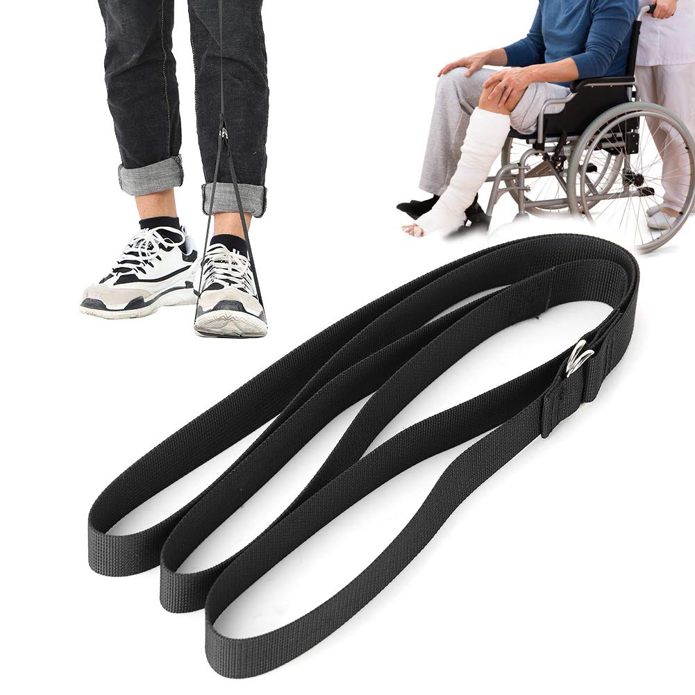 Nylon Leg Lifter Strap with Foot Strip, Foot Loop & Hand Grip for Adult, Long Band Mobility Aids for Disability Elderly, Hip Replacement & Wheelchair