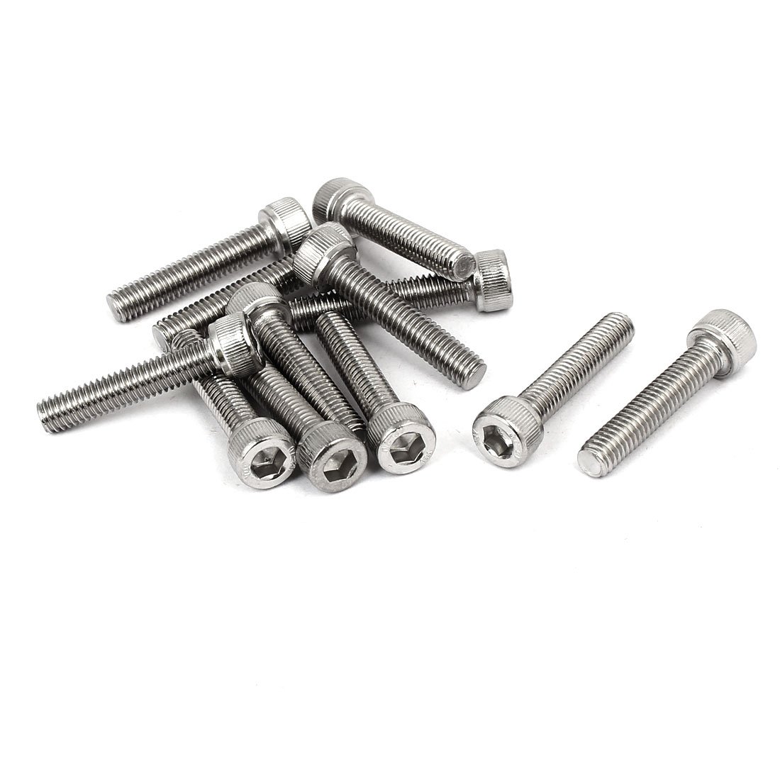 Uxcell M6 x 30mm Thread 304 Stainless Steel Hex Socket Head Cap Screw Bolt DIN912 12pcs