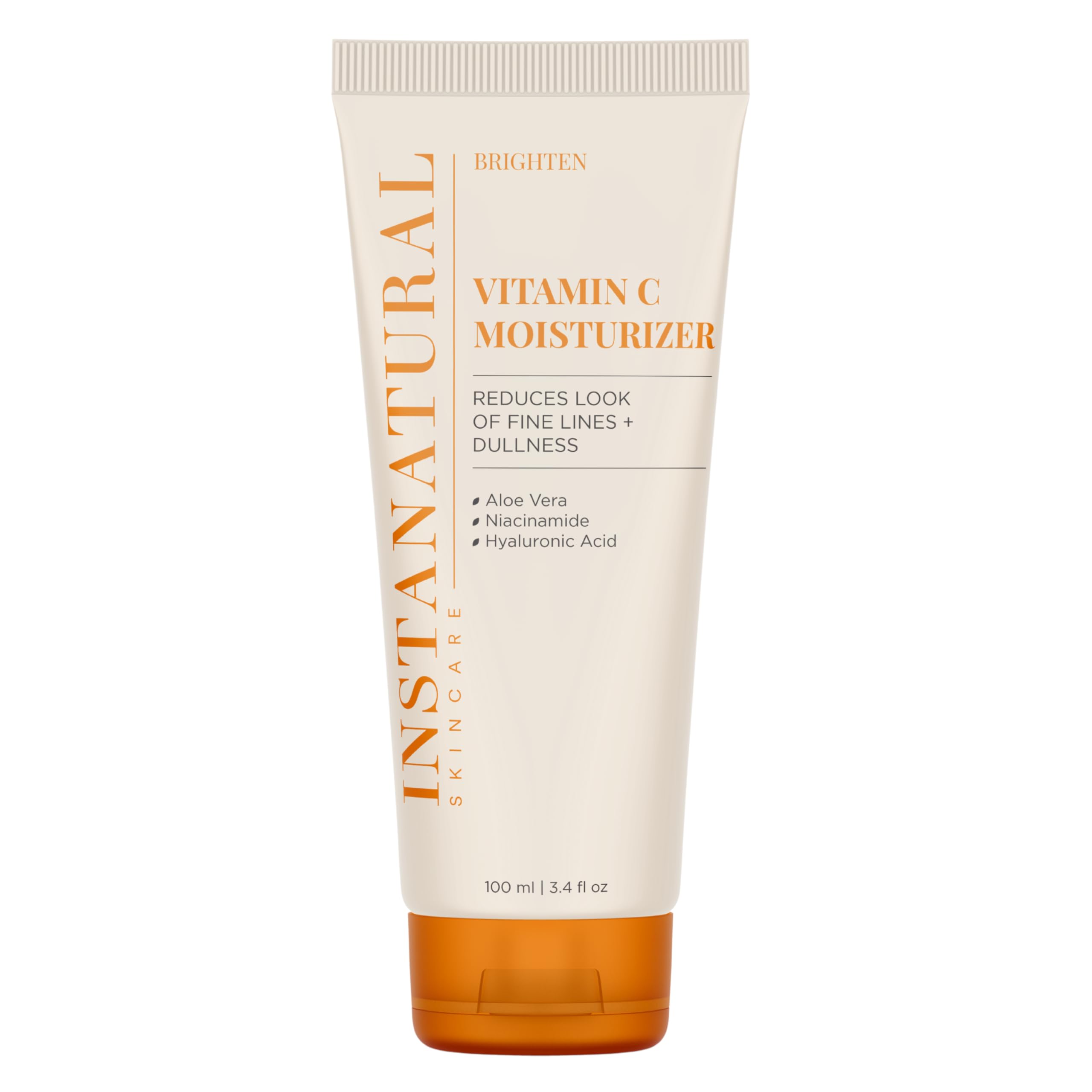 InstaNatural Vitamin C Moisturiser Cream - Facial Anti Aging & Wrinkle Reducing Lotion for Men & Women - With Hyaluronic Acid & Organic Jojoba Oil - Hydrating for Dry, Sensitive, & Oily Skin – 100 ml