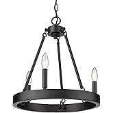 Golden Lighting 1017-3 BLK Alastair Chandelier, 3 Light, Matte Black
