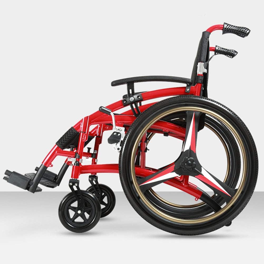 Lightweight Folding Aluminum Alloy Elderly Wheelchair Driving Medical Adult Medical Supplies, Disabled cart Travel