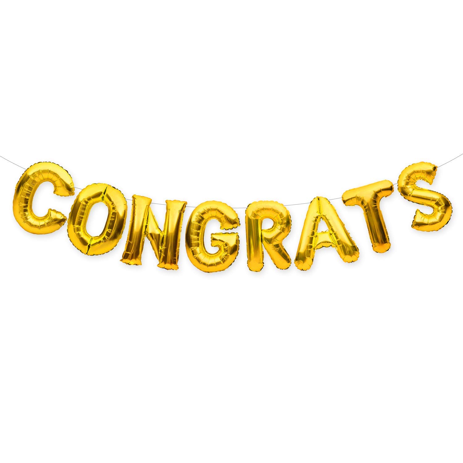 Photo 1 of Big CONGRATS Balloon Gold 16" Letters Banner Gold Graduation Party Decorations Supplies