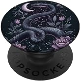 Vintage Snake Purple Flower Witchy Moon Phases PopSockets Adhesive PopGrip