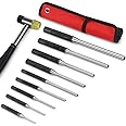 Gogoku Roll Pin Punch Set with Storage Pouch, 9 Piece Steel Removal Tool Kit for Jewelry