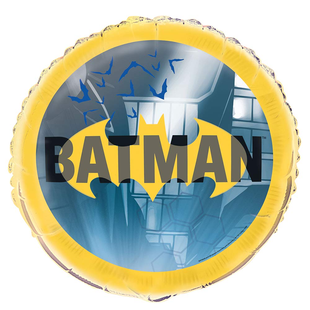 Yellow Batman Round Foil Balloon (45cm) - Perfect for Birthday Decor, Themed Parties, & Events - 1 Pc