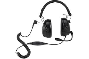 Retevis EHK012 Foldable Two Way Radio Headset with Mic,Noise Reduction,Volume Adjust, Compatible with Baofeng UV-5R BF-F8HP PRO AR-5RM Pxton PX-888S, for RT22 RT68 RT86, 2 Way Radio Headset(1 Pack)