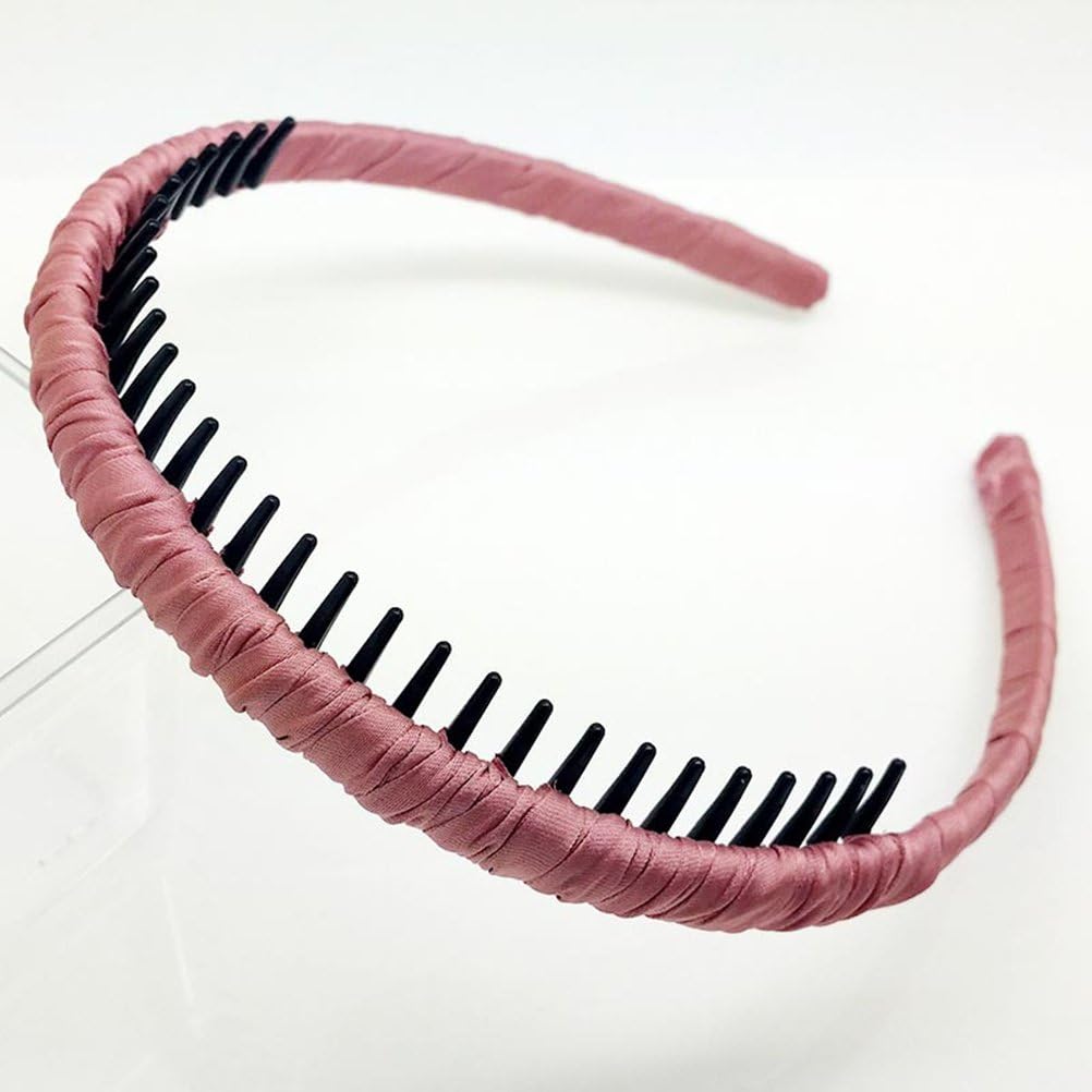 Frcolor 6pcs Girls/Women Mixed Color Satin Covered Headbands Teeth Comb Hair Hoop Headwear Accessory, Assorted Color - Image 4