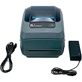 Zebra GX420T Thermal Transfer Barcode Label Printer LAN USB Serial GX42-100410-000, Bundle with AC Adapter (Renewed)