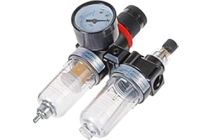 YXQ AFR-2000 AL-2000 Pneumatic Twin Air Filter Air Compressor Source Treatment with Regulator Trap 1/4NPT