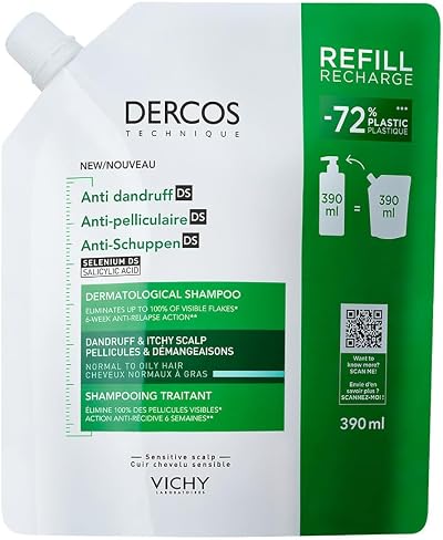 Vichy Dercos Anti-Dandruff Shampoo Normal to Oily Hair 390 ml Refill
