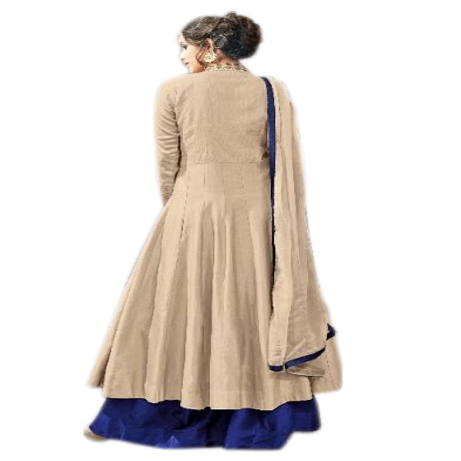 aika women's anarkali indo western suit cotton fabric with embroidery work