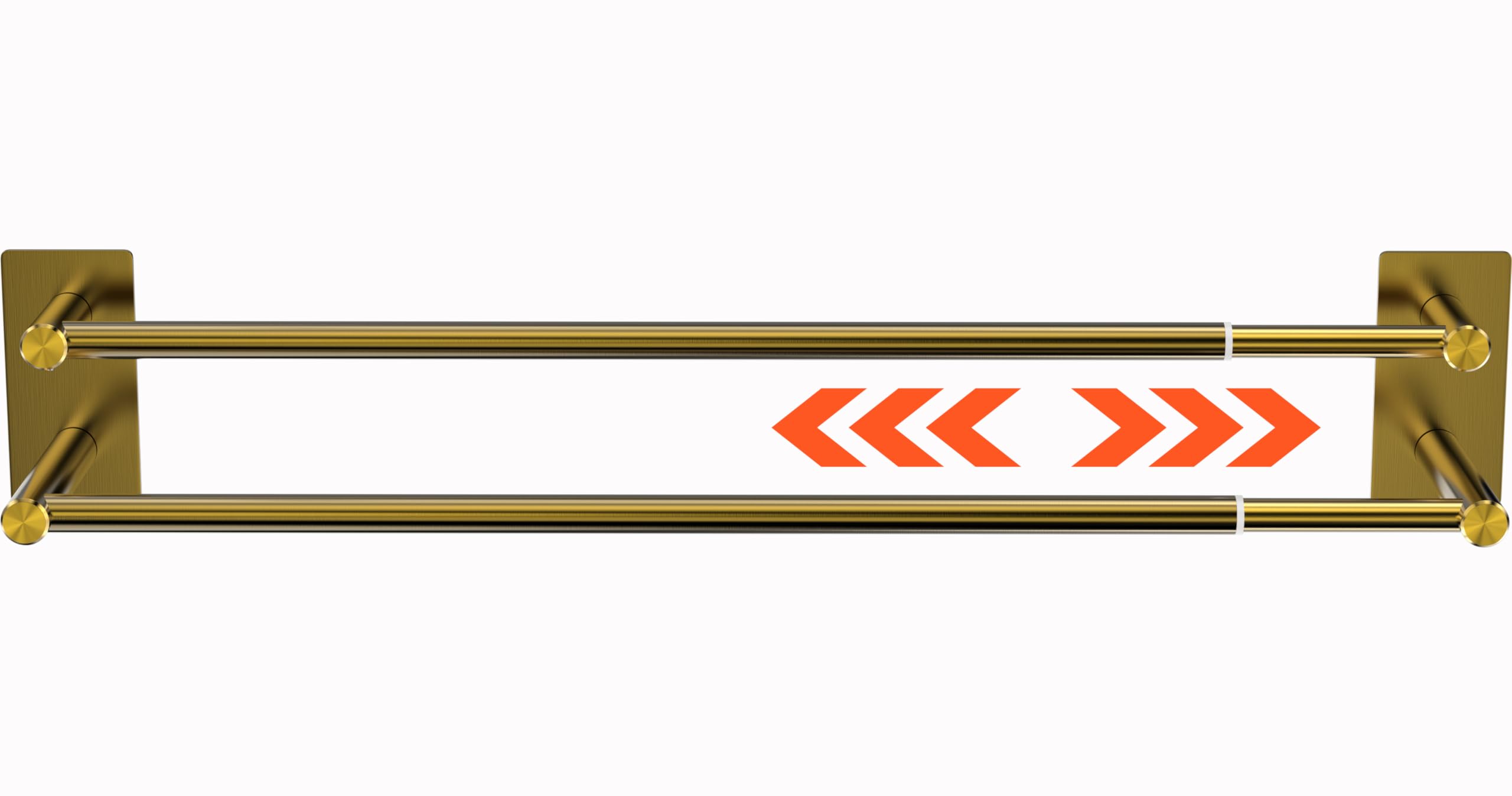 Raoot Double Towel Rail, Wall Mounted Adjustable Towel Rack, 40-74cm, SUS 304 Stainless Steel Towel Shelves, Towel Bar Towel Storage, Anti-rust Towel Holder for Bathroom Shower Kitchen- Gold