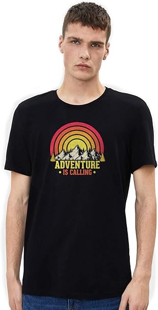 Buy Mankee Men's Cotton T Shirt - Adventure is Calling - Funny Quote