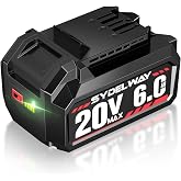 Sydelway 20V 6.0Ah Battery Replacement for Skil 20V Battery | Compatible with SKIL PWRCORE 20 Volt Cordless Power Tools and Chargers