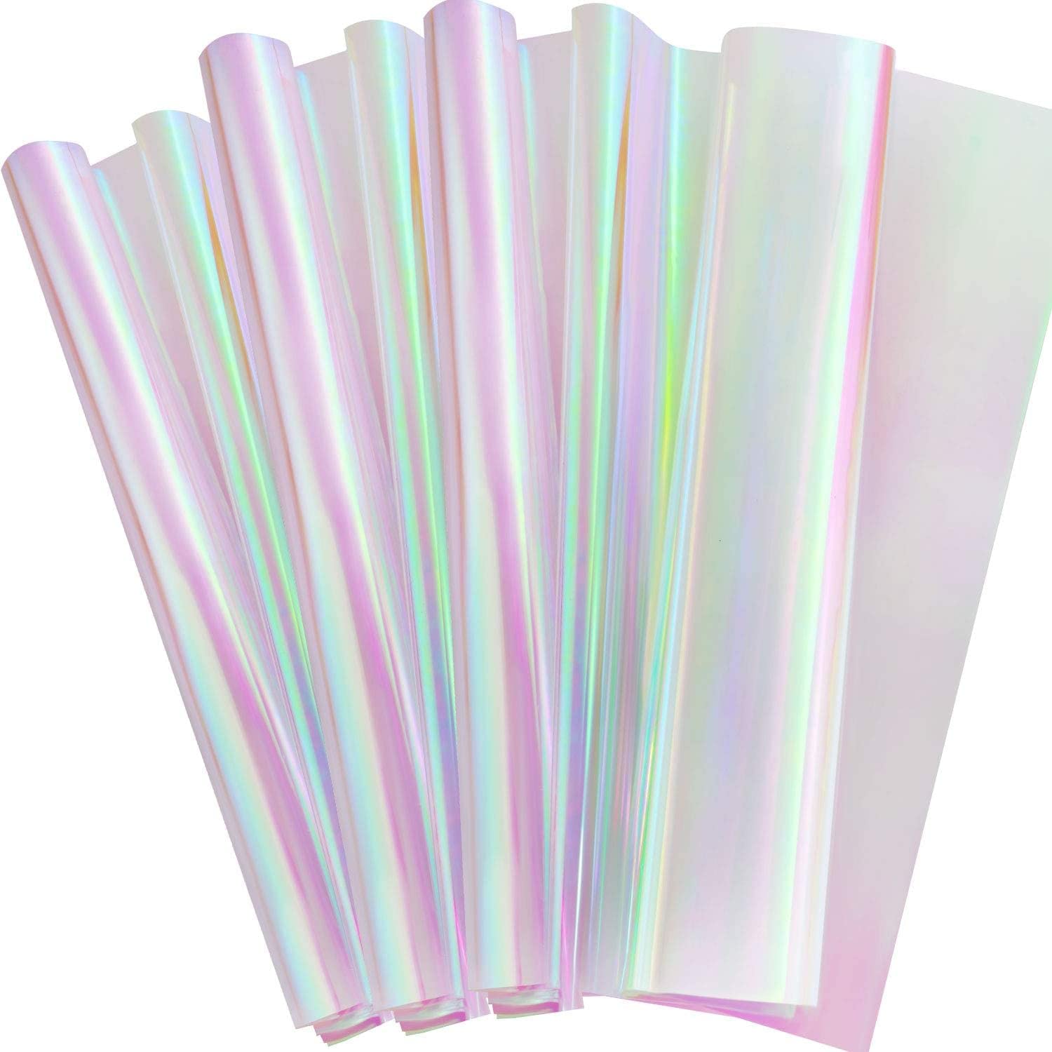 Iridescent Cellophane Roll Iridescent Wrapping Paper Cellophane Wrap for Gift Baskets Iridescent Film for DIY Wrapping Baby Shower Decoration Supplies (Pink,39 x 138 Inch)