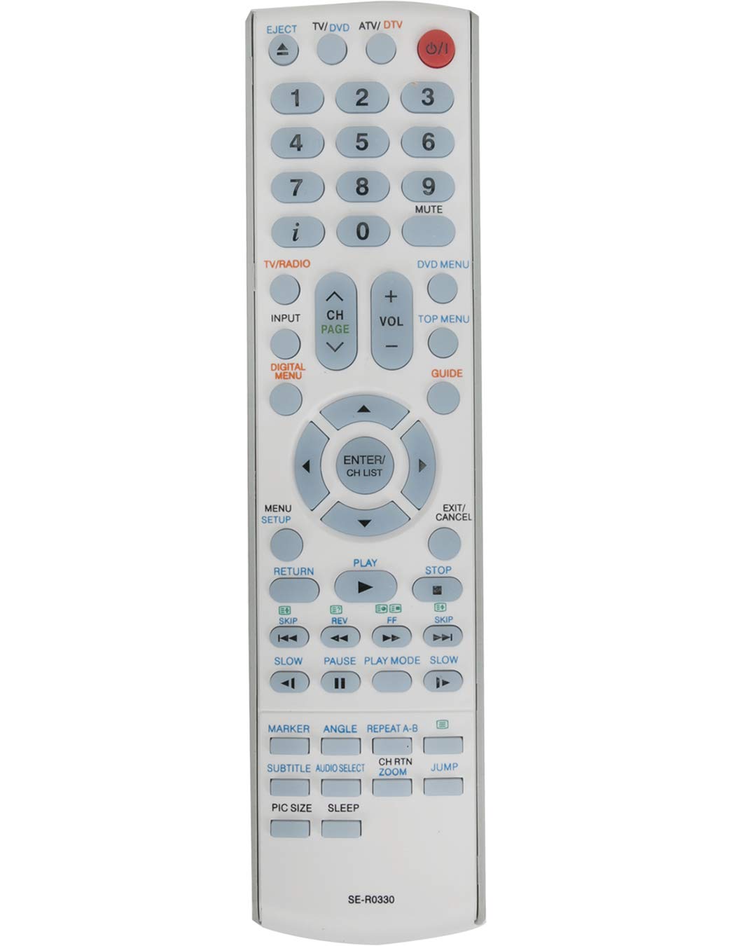 VINABTY SE-R0330 Replacement Remote Fit for Toshiba TV DVD Combo Sub SE-R0329 19DV555DG 19DV556DB 22DV555DG 22DV556DB 19DV616DG 22DV615DG 26DV615DG 19DV665DB 22DV665DB 22DV667DB 26DV665DB 26DV713B